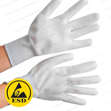 Антистатические перчатки белые A-0004, A-0004-1, A-0004-2, фото № 4