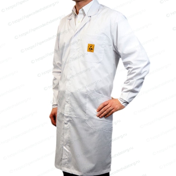 Миниатюра Антистатический халат мужской ESD белый, фото № 3