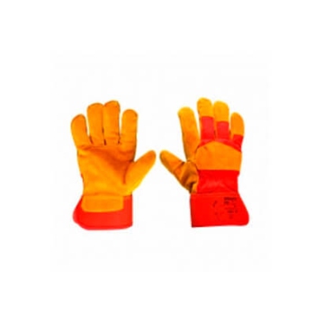 Спилковые перчатки комбинированные утепленные, фото № 2