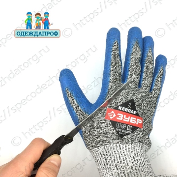 Кевларовые перчатки противопорезные с латексным покрытием, фото № 4