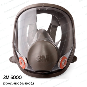 Миниатюра Полнолицевая маска 3М серии 6000 со сменными фильтрами, фото № 2
