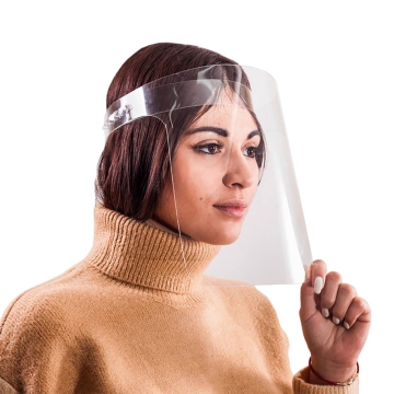 Защитный экран для лица из акрилового пластика прозрачный укороченный, фото № 3