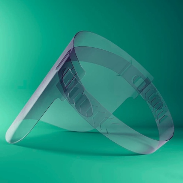 Защитный экран для лица из акрилового пластика прозрачный укороченный, фото № 23